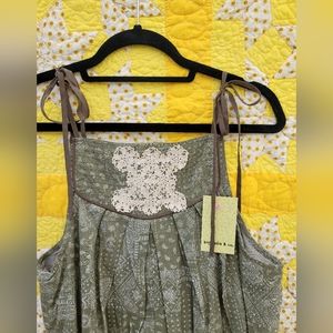 Easel Upcycled overalls olive green